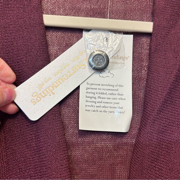 Soft Surroundings Plum Purple Burgundy Duster Cardigan Light Weight Size Medium - Picture 5 of 9